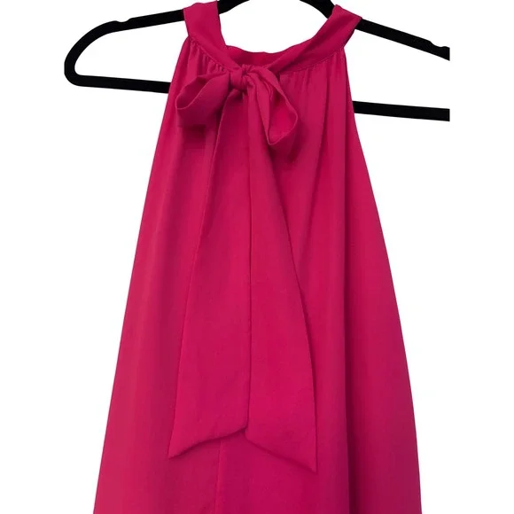 Vision USA Hot Pink Halter Neck Tie Back Open Back Mini Dress D1128 Pink L - Picture 5 of 6